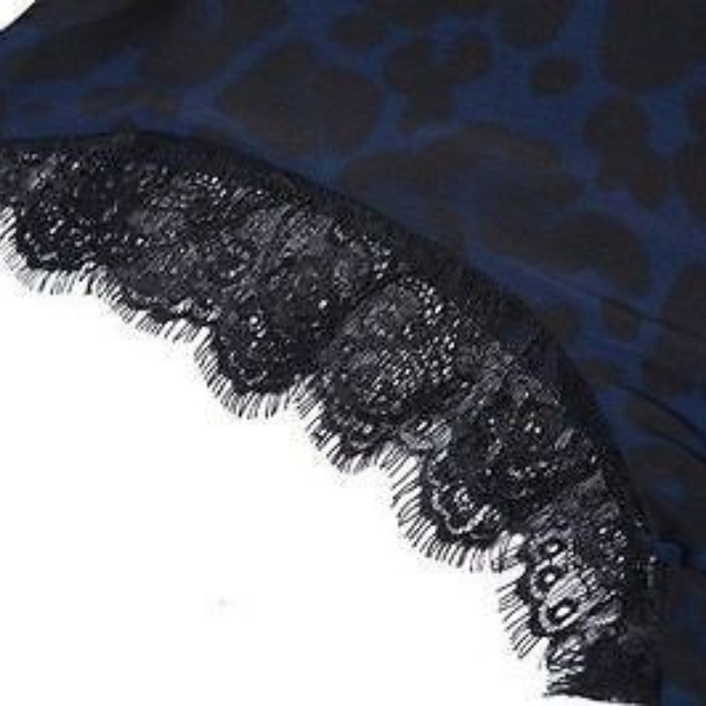 Navy/black Leopard dress with lace - Picture 4 of 4